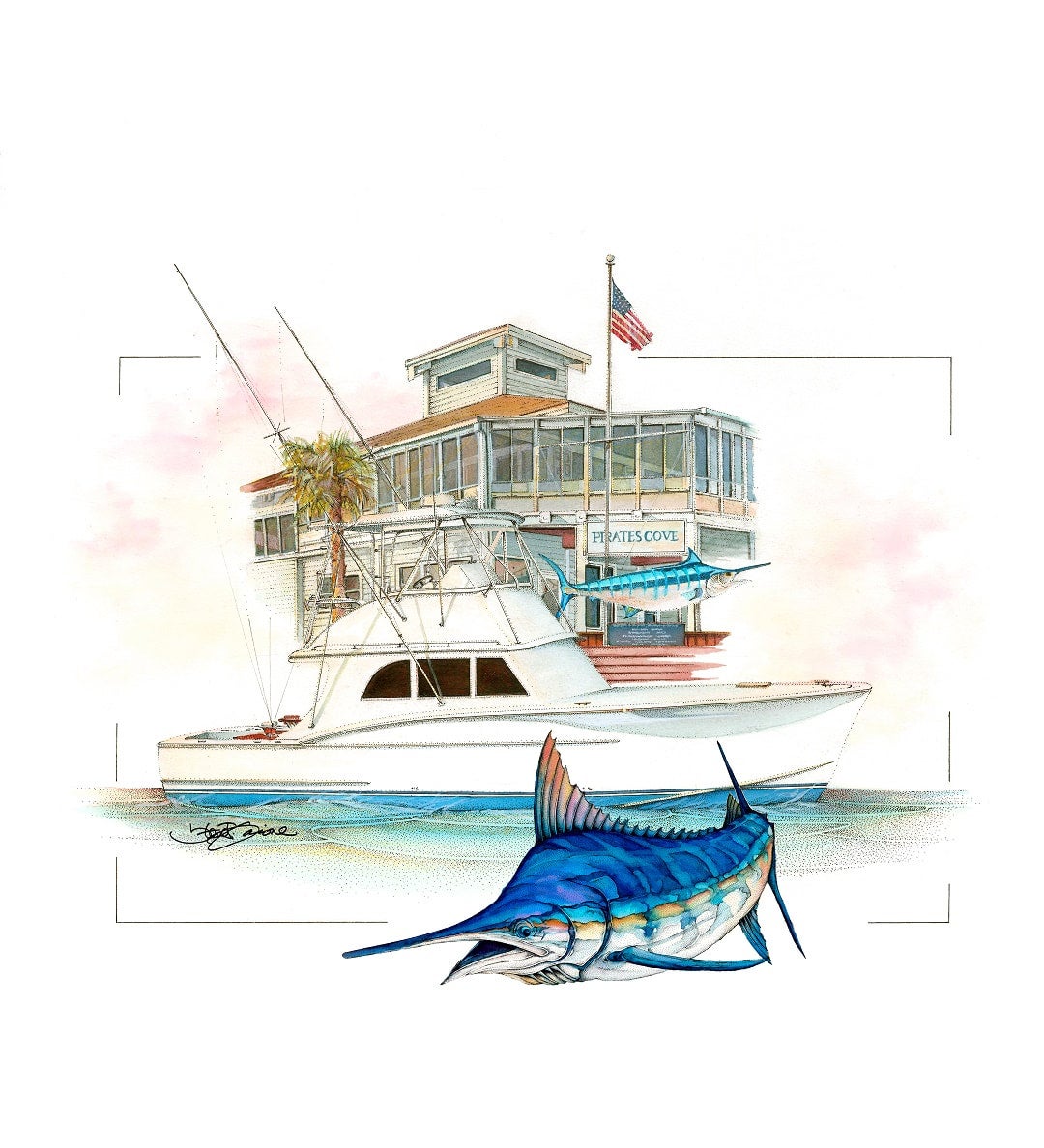 2022 pirates cove billfish tournament steve goione marine artist